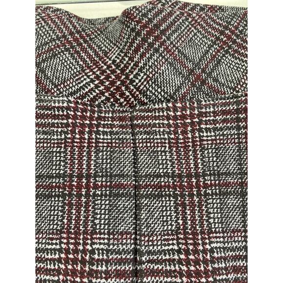 Pixie Skinny Luxe Ponte High Rise Pants Herringbone Plaid Gray Size 2X Pockets - Picture 3 of 10